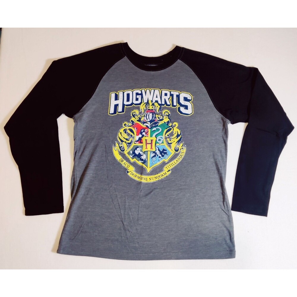 Youth Teen Harry Potter Long Sleeve T-Shirt Hogwarts Crest Size L (14-16)